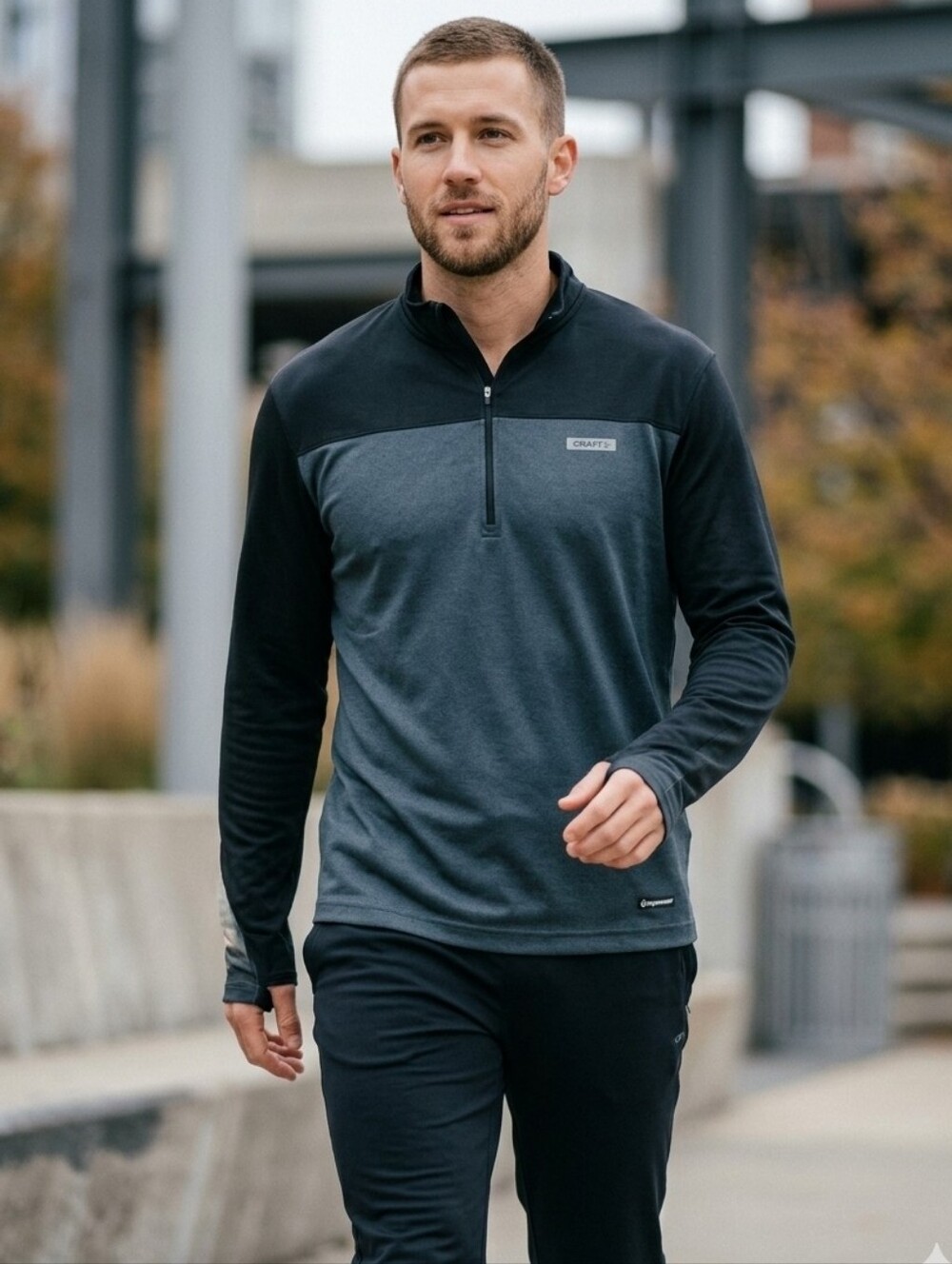 Craft Sportswear Hypervent Half-Zip Performance Pullover Top Gray Black Size XL